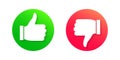 Thumb up and thumbs down icon. Like and dislike, good, positive and negative symbol. Hand with finger up and down. Royalty Free Stock Photo